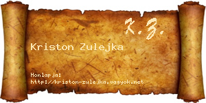 Kriston Zulejka névjegykártya